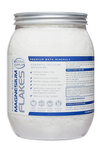 Magnesium Flakes 1.2kg, Premium Bath Salts Relaxing Therapy  - Resealable