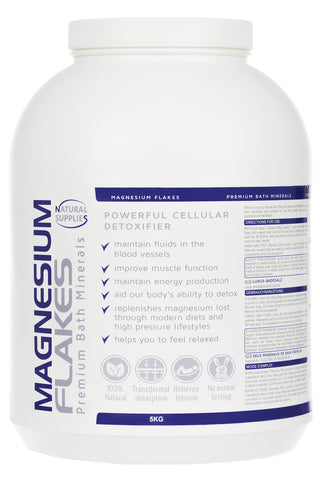 Magnesium Flakes 5kg, Premium Bath Salts Relaxing Therapy - Resealable