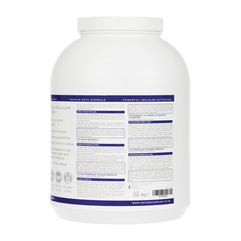 Magnesium Flakes 5kg, Premium Bath Salts Relaxing Therapy - Resealable