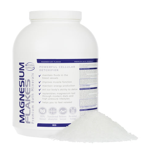 Magnesium Flakes 5kg, Premium Bath Salts Relaxing Therapy - Resealable