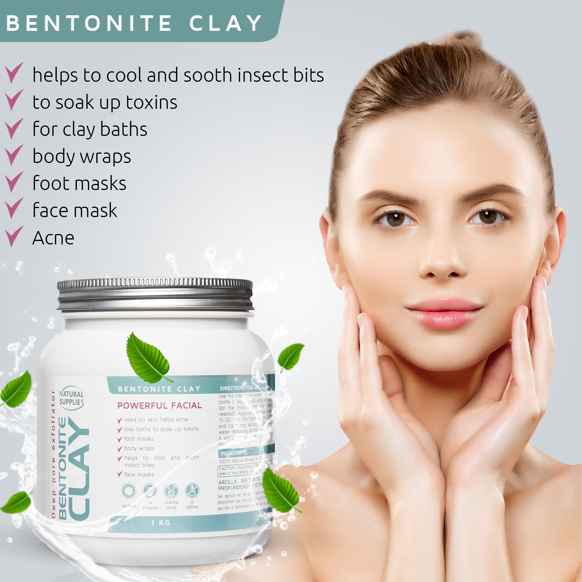 Vedini Bentonite Clay Powder, Indian Healing Clay